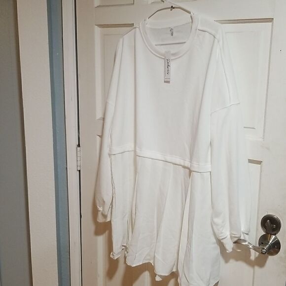 Womens Casual Oversized Sweatshirt Dress Crewneck Long Sleeve Loose Pullover NEW - Picture 1 of 13